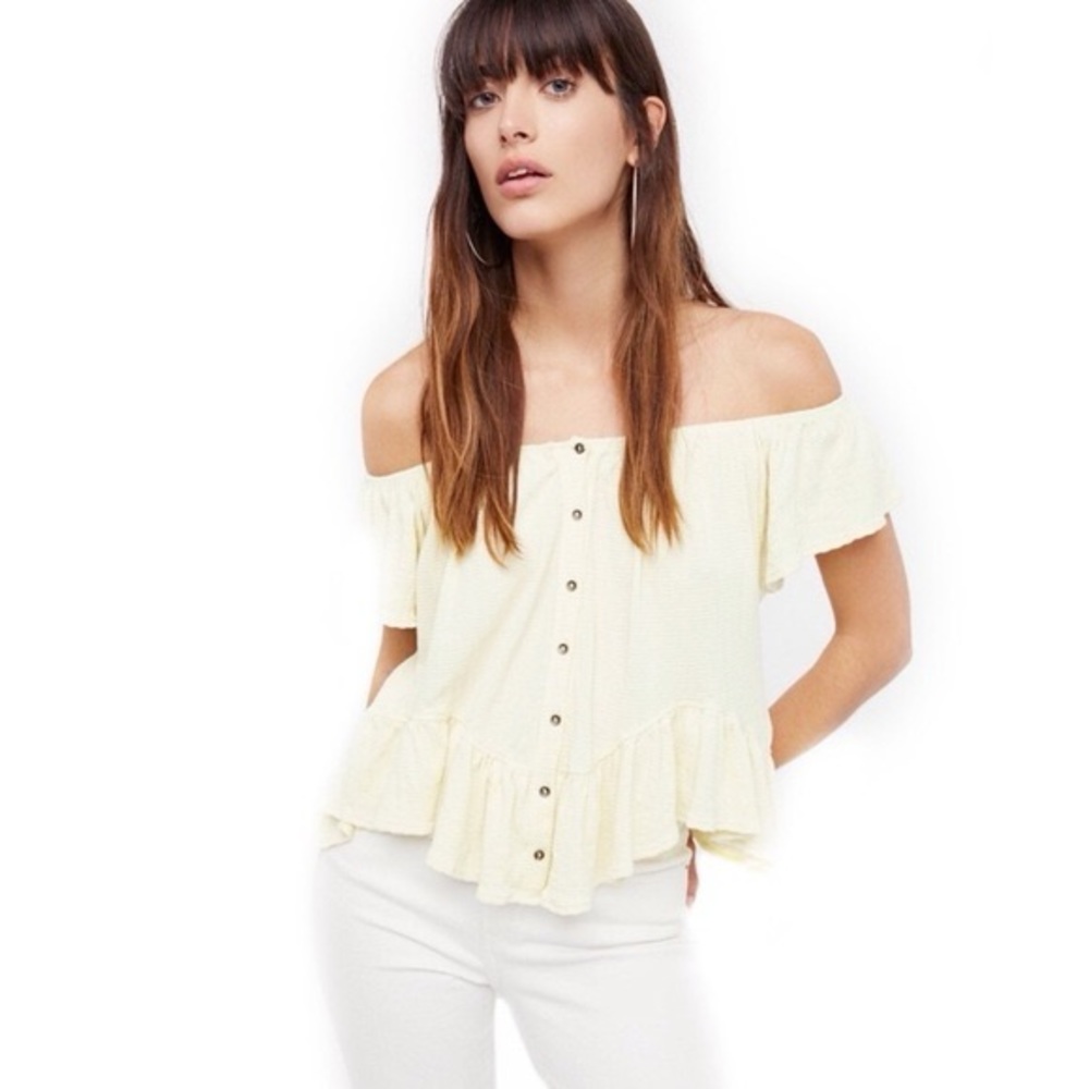 Free People We The Free baby yellow mint julep tee Size L